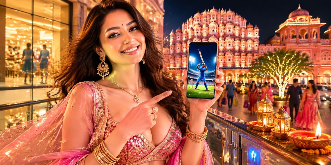 Diwali festival cricket betting celebrations in Jaipur with festive lights