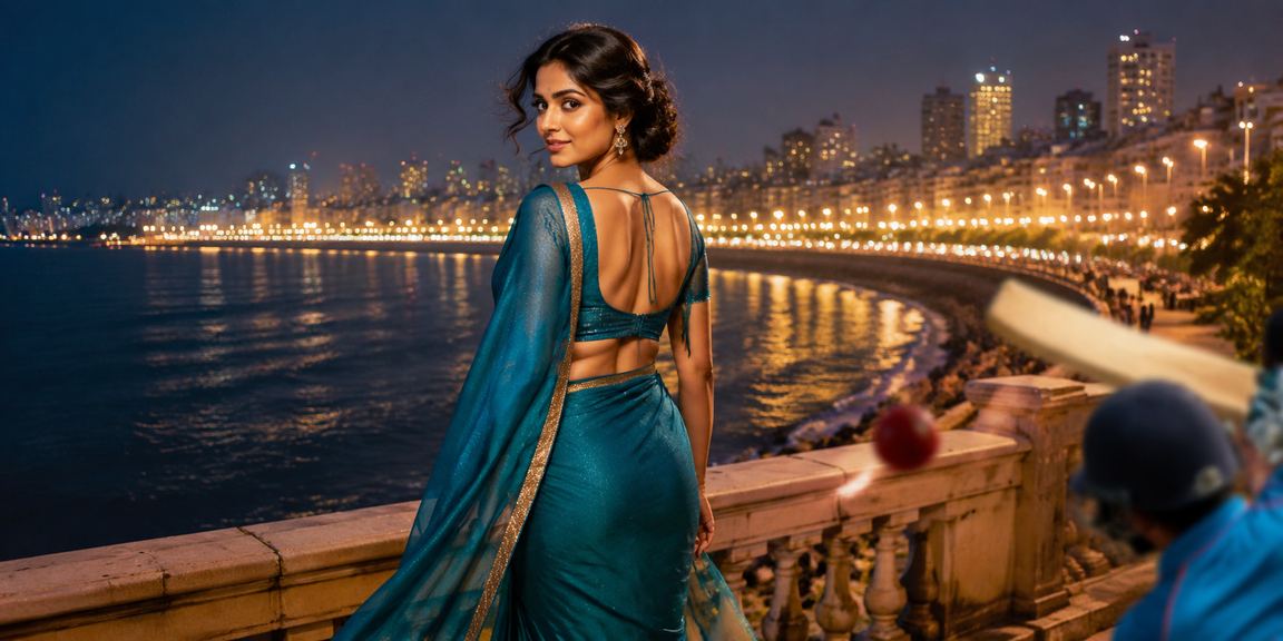 Promotional celebrations with lively crowds at Mumbai Marine Drive